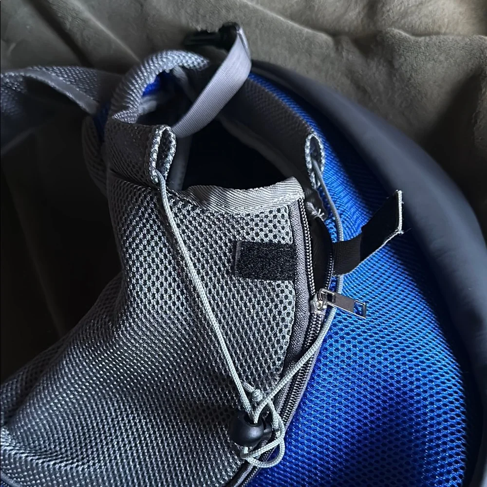 Blue and Gray pet carrier backpack